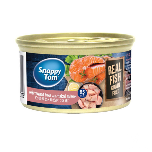 Pate Snappy Tom - Lon 85gr - Vị Cá Ngừ và Cá Hồi