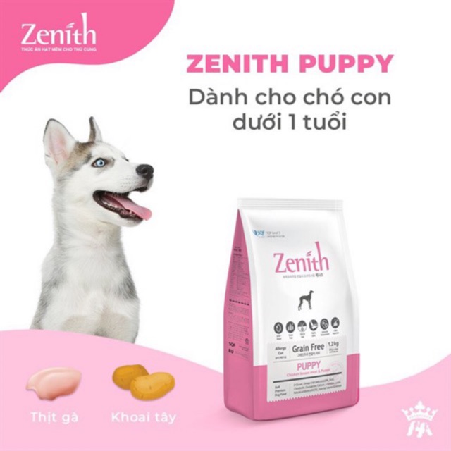 Thức ăn hạt mềm Zenith Puppy - Dành cho Chó Con Vị Gà - Túi 1,2kg - Bao Bì Chính Hãng