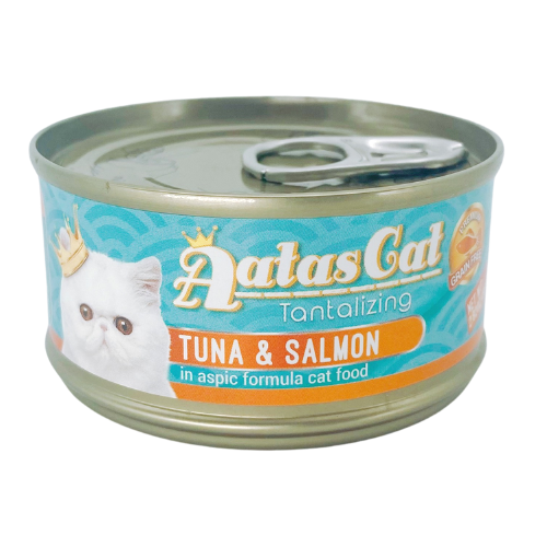 Pate Aatas Cat cho mèo vị cá ngừ và cá hồi - LON 80GR: TUNA & SALMON