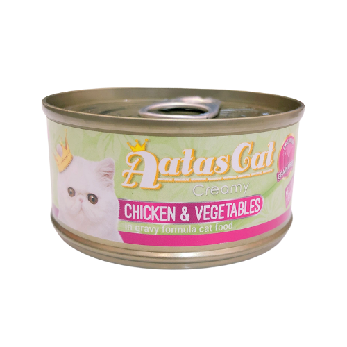 Pate Aatas Cat cho mèo vị gà và rau củ - LON 80GR: CHICKEN & VEGETABLE