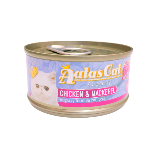 Pate Aatas Cat cho mèo vị gà và cá thu - LON 80GR: CHICKEN & MACKEREL