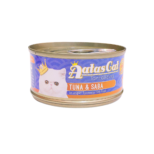 Pate Aatas Cat cho mèo vị cá ngừ và cá saba - LON 80GR: TUNA & SABA