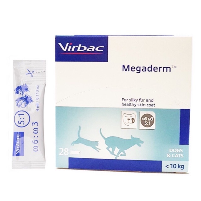 THUỐC DƯỠNG MƯỢT LÔNG MEGADERM VIRBAC PHÁP DẠNG LỎNG GÓI LẺ