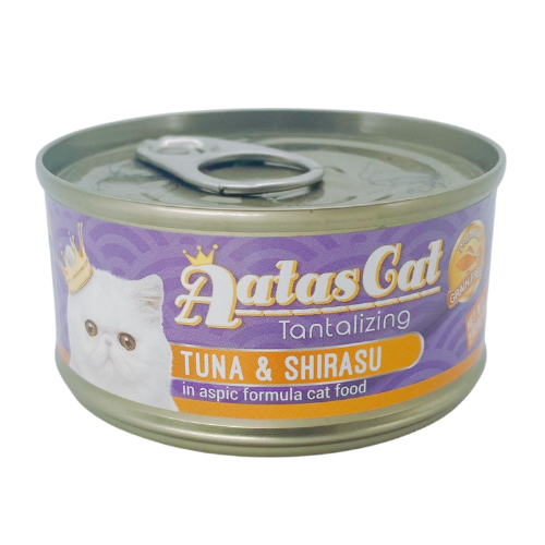 Pate Aatas Cat cho mèo vị cá ngừ và cá mòi trắng - LON 80GR: TUNA & SHIRASU