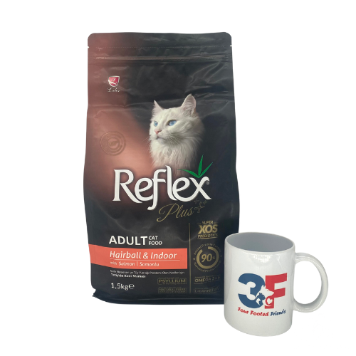 Thức ăn hạt cho mèo - Reflex Plus Hairball 1,5KG: Hỗ Trợ Ngăn Ngừa Búi Lông Vị Cá Hồi - Bao Bì Chính Hãng